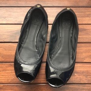 Tory Burch peep toe flats